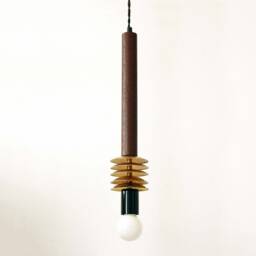 Black Gold Mid Century Pendant Lamp Ceiling Lighting Modern Lights Wenge Wood Brass Light Hanging - thumbnail 2