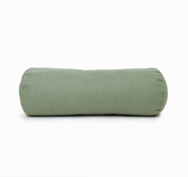 Bolster Pillow Cover Linen Cushion Cover, Neckroll Covers With Zipper Case, Green UK - image 1