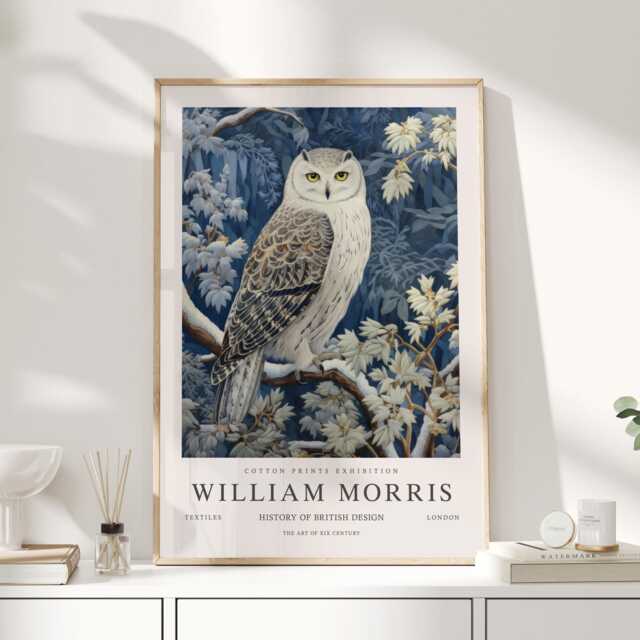 William Morris Print, Art, Exhibition Poster, Woodland Nursery Decor, Owl Gifts, Nature Wall Animal Prints - image 1