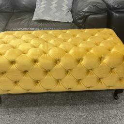 Handmade Chesterfield Velvet Footstool Coffee Table Ottoman - thumbnail 3