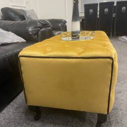 Handmade Chesterfield Velvet Footstool Coffee Table Ottoman - thumbnail 2