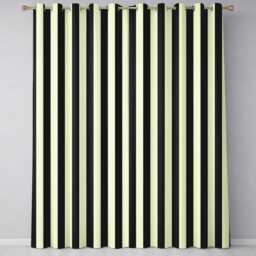 Minimal Black White Wavy Stripe Seamless Pattern Readymade Eyelet Ring Top Thermal 100% Blackout Curtains - thumbnail 2