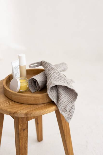 Linen Face Cloth Set Of 2, Waffle Towel, Compact Foldable Bath Small Guest Towel - image 1