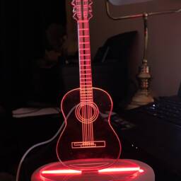 Guitar 3D Personalised Smart App Control Night Light Bluetooth, Music, 7&16M Colour Mobile App , Gift Led Lamp - thumbnail 3