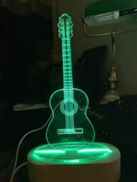 Guitar 3D Personalised Smart App Control Night Light Bluetooth, Music, 7&16M Colour Mobile App , Gift Led Lamp