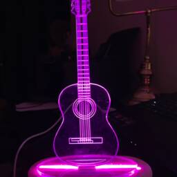 Guitar 3D Personalised Smart App Control Night Light Bluetooth, Music, 7&16M Colour Mobile App , Gift Led Lamp - thumbnail 4