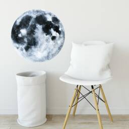 Moon Watercolor Wall Decal Sticker Solar System Mural Outer Space Art Planets Astronaut Removable Peel & Stick Fabric Decalbaby - thumbnail 2