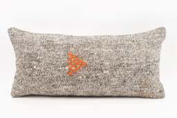 Handwoven Turkish Kilim Pillow Cover Ethnic Lumbar Cushion - 12x24 - thumbnail 1