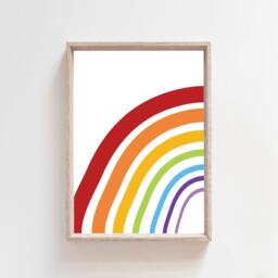 Set Of 2 Brother Sister Rainbow Prints, Wall Art, Sibling Playroom Decor, Art Colourful - thumbnail 2