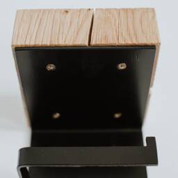 Handmade Solid Oak Toilet Paper Holder With Shelf - thumbnail 3
