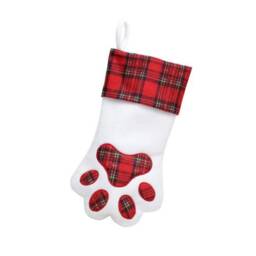 Personalised Christmas Stockings. Red Tartan Hessian Stocking. Name Santa, Reindeer, Penguin Stockings, Gingham - thumbnail 3