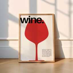 Wine Print - Kitchen - Wine Prints, Gift, Red Wine, Drinks, Cheers, Cocktail, Poster, Lover Minimal, Vintage, Art - thumbnail 1