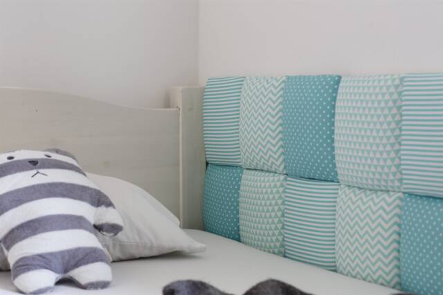 Fabric Montessori Bedroom Decorative Tiles, Soft Sleeping Area Panels, Upholstered Play Protective Wall Cushions, Cotton Kids Headboard - image 1