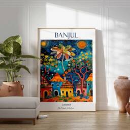 Banjul Poster, Gambia Africa Travel West African Beach Print, Print - thumbnail 3