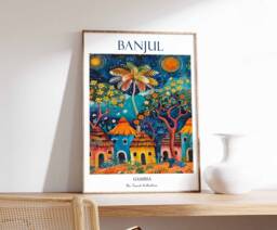 Banjul Poster, Gambia Africa Travel West African Beach Print, Print - thumbnail 1