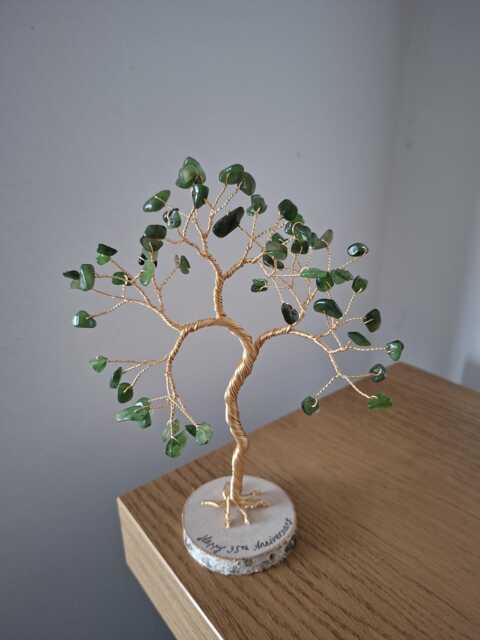 Personalised Green Jade Tree, 35Th Anniversary Gift For Parents, 12Th Present With Custom Message - image 1