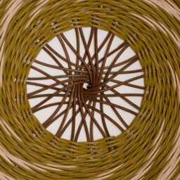 Extra Large Woven Mandala Wall Art 31 Inch Handwoven Basket Tray Earthy Tones Reed Hanging - thumbnail 3