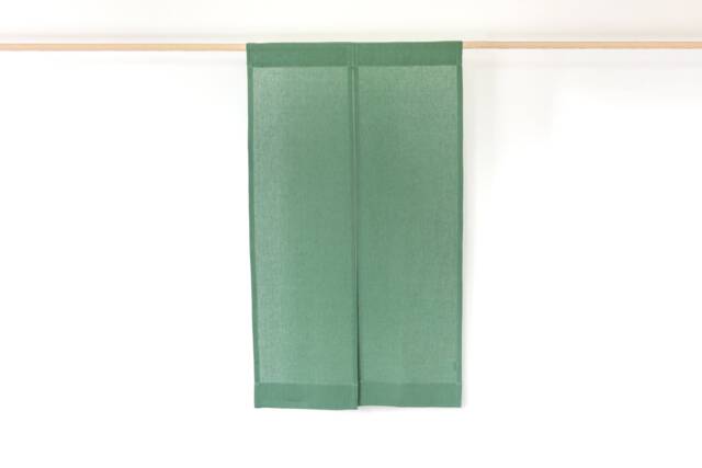 Linen Japanese Style Curtains, Linen Noren Curtains in Eucalyptus Green, Door Curtains - image 1