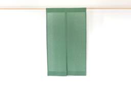 Linen Japanese Style Curtains, Linen Noren Curtains in Eucalyptus Green, Door Curtains - thumbnail 1