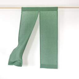 Linen Japanese Style Curtains, Linen Noren Curtains in Eucalyptus Green, Door Curtains - thumbnail 2