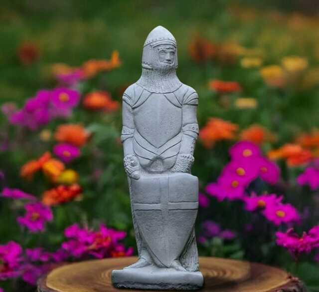 Large Soldier Statue Concrete Warrior With Shield Figurine Outdoor Medieval Ornament Handmade Decor Front Door Sculptrure - image 1