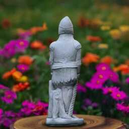Large Soldier Statue Concrete Warrior With Shield Figurine Outdoor Medieval Ornament Handmade Decor Front Door Sculptrure - thumbnail 4