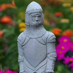 Large Soldier Statue Concrete Warrior With Shield Figurine Outdoor Medieval Ornament Handmade Decor Front Door Sculptrure - thumbnail 2