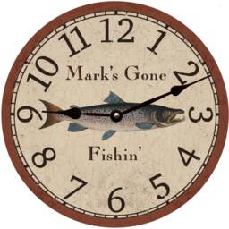 Personalized Salmon Fishing Clock - Fisherman Custom Name Clock - thumbnail 1