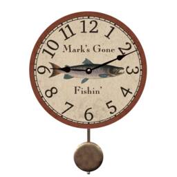 Personalized Salmon Fishing Clock - Fisherman Custom Name Clock - thumbnail 2