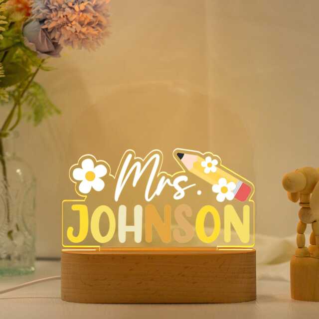 Custom Night Light, Teacher Appreciation Gift, Personalized Teacher Desk Name Plate, Gift For Teacher, Graduation Gifts, Name Lamp - image 1