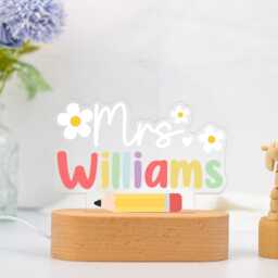 Custom Night Light, Teacher Appreciation Gift, Personalized Teacher Desk Name Plate, Gift For Teacher, Graduation Gifts, Name Lamp - thumbnail 4