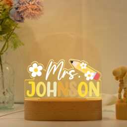 Custom Night Light, Teacher Appreciation Gift, Personalized Teacher Desk Name Plate, Gift For Teacher, Graduation Gifts, Name Lamp