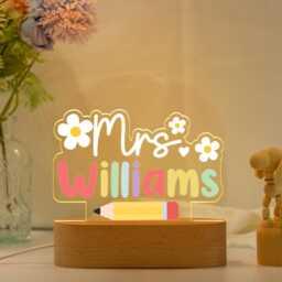 Custom Night Light, Teacher Appreciation Gift, Personalized Teacher Desk Name Plate, Gift For Teacher, Graduation Gifts, Name Lamp - thumbnail 2