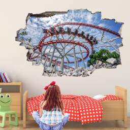 Roller Coaster Ride Wall Decal Sticker Mural Poster Print Art Kids Bedroom Home Decor - thumbnail 1