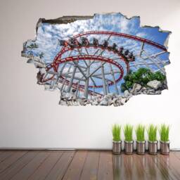Roller Coaster Ride Wall Decal Sticker Mural Poster Print Art Kids Bedroom Home Decor - thumbnail 2