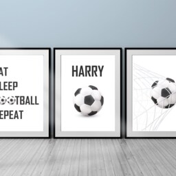 Personalised Football Wall Art Prints Teen Boy Bedroom Decor - Set Of 3 - thumbnail 2