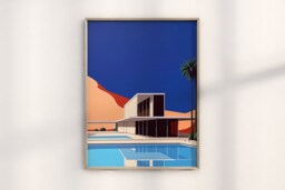 Hiroshi Nagai Poolside By Desert Print, Artwork, Decor, Minimalist Pool Art, Watermelon - thumbnail 1
