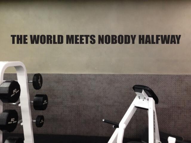 Boxing Gym Wall Decal, Motivational, The World Meets Nobody Halfway Vinyl Sticker Quote, Office Sign, Classroom Teacher Decor 258 - image 1