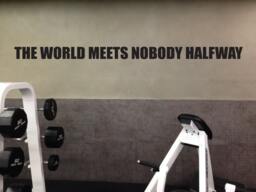 Boxing Gym Wall Decal, Motivational, The World Meets Nobody Halfway Vinyl Sticker Quote, Office Sign, Classroom Teacher Decor 258 - thumbnail 1