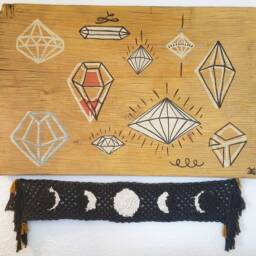 Moon Phase Macrame Weaving Tapestry Wall Hanging - thumbnail 2