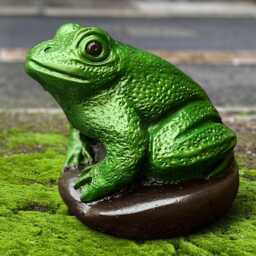 Concrete Frog Sculpture Outdoor Swamp Statue Cement Water Animal Figurine Stone Decoration Handmade Ornament Frog Lover Gift - thumbnail 1