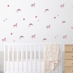 Unicorn Wall Decals Rainbow Nursery Decor Stickers - thumbnail 2
