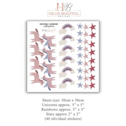 Unicorn Wall Decals Rainbow Nursery Decor Stickers - thumbnail 4