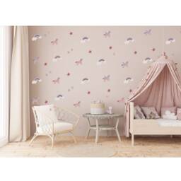 Unicorn Wall Decals Rainbow Nursery Decor Stickers - thumbnail 3