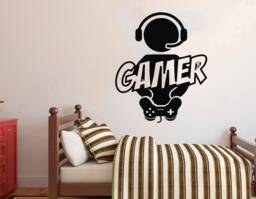 Gamer Wall Decal Video Game Controller, Gaming Room Decor 2879 - thumbnail 1