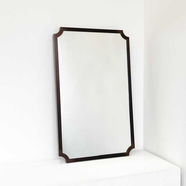 Vintage N.8 Wall Scalloped Mirror With Bronze Patina Full Frame - image 1