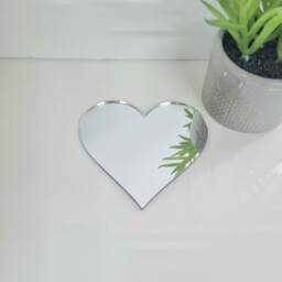 Heart Acrylic Mirror Wall Art Personalized Engraving Options - thumbnail 3