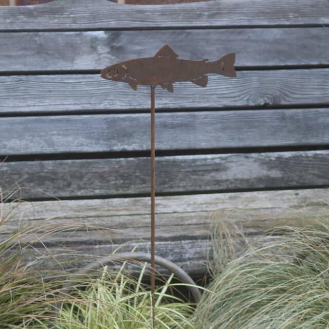 Rusty Steel Trout Garden Art, Outdoor Decoration