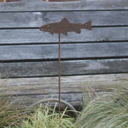 Rusty Steel Trout Garden Art, Outdoor Decoration