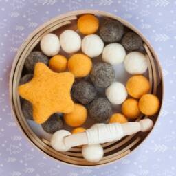 Baby Crib Mobile Diy Kit Nursery Woolen Balls Chandelier - thumbnail 2